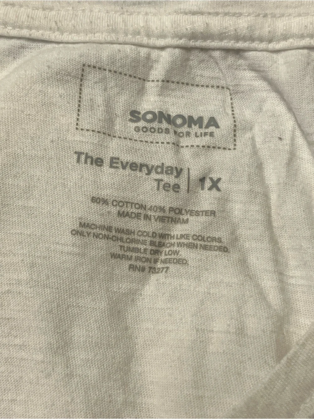 Sonoma White V-Neck Short Sleeve Tee